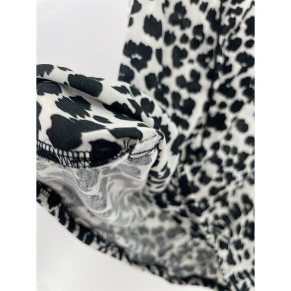 LOFT Women’s Black‎ & White Leopard Scoop Neck Sleeveless Blouse Size S Boho - Picture 7 of 10